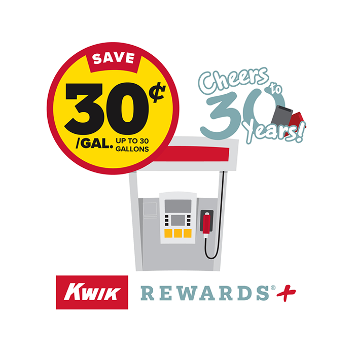 kwik rewards 30th anniversary