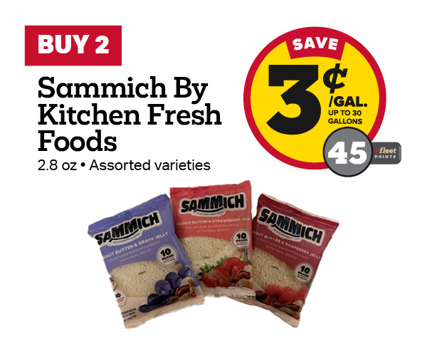 Buy 2 Sammich By Kitchen Fresh Foods Save 3 Cents Per Gallon or 45 Fleet Points