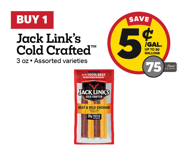 Buy 1 Jack Link's Cold Crafted 3oz Earn 5 Cents Per Gallon or 75 Fleet Points