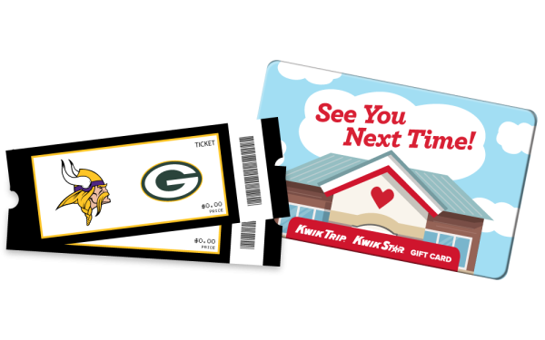 game day tickets and kwik trip gift card