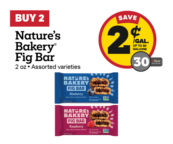 Buy 2 Nature's Bakery Fig Bar 2oz – 2¢/gal or 30 Fleet Points