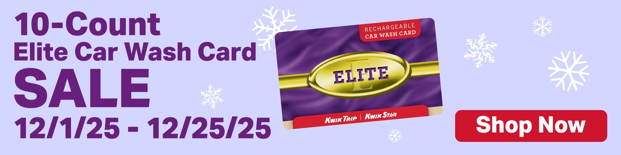    10-count elite car wash card sale 12/1/25 - 12/25/25