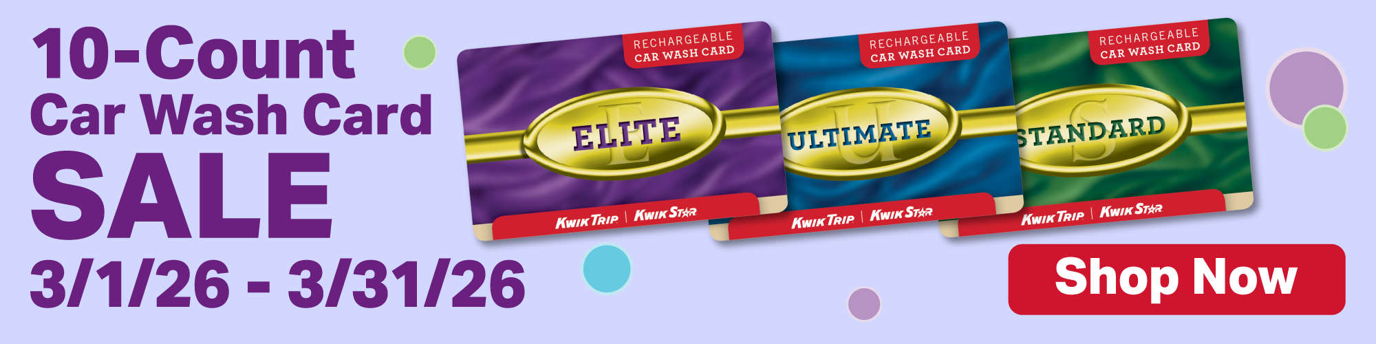 10-Count Car Wash Card Sale 3/1/26 - 3/31/26