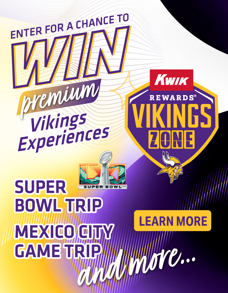 enter for a chance to win premium vikings experiences. learn more